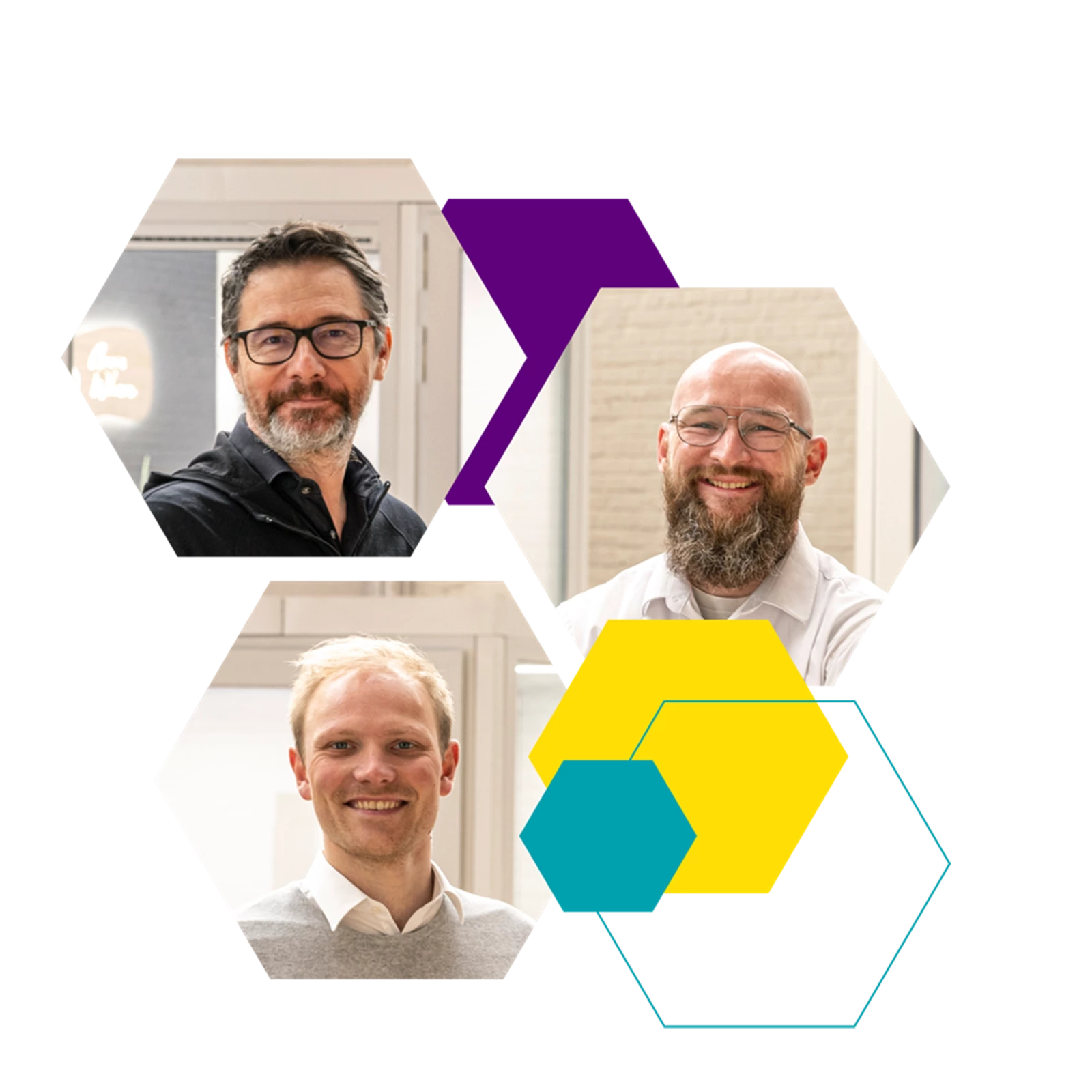 David Bintein, Jo Caudron en Gilles Missinne